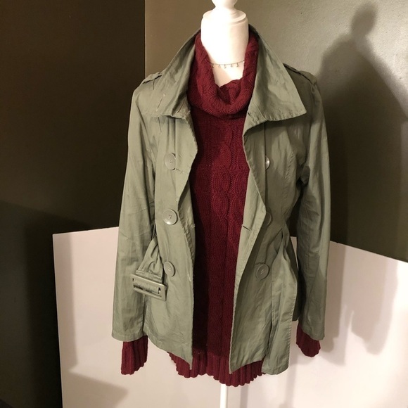 Last Kiss Khaki Green Jacket Size L - Picture 1 of 7